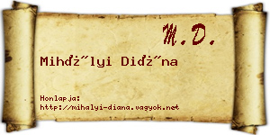 Mihályi Diána névjegykártya